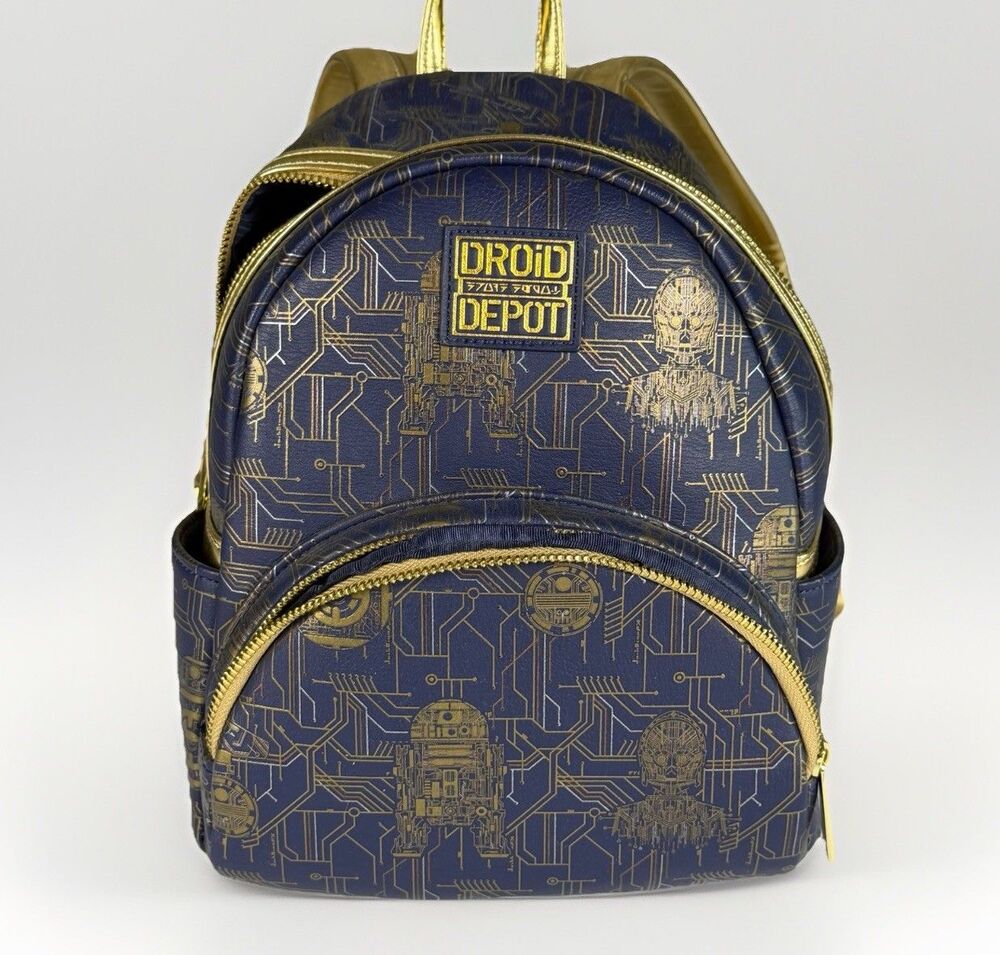 Disney Parks Star Wars Galaxy's Edge Droid Depot Blue Loungefly Mini Backpack